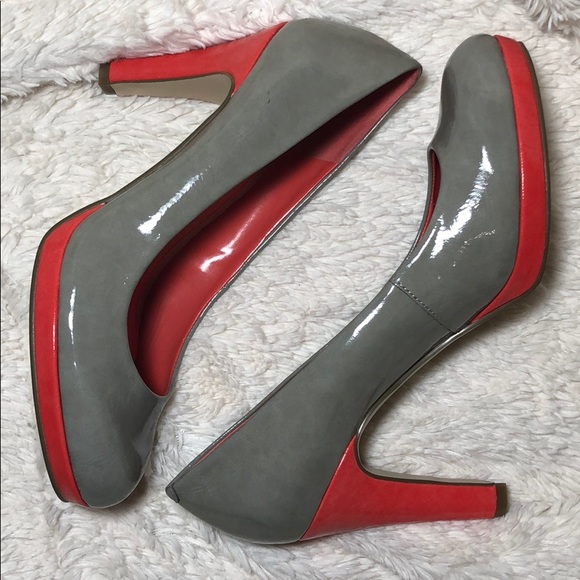 Bandolino Shoes - Bandolino Galleigh Platform Pump Heel Orange Grey